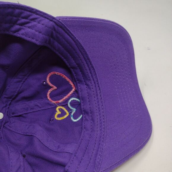 Cheyenne Mountain Zoo Strapback Hat Purple Embroidered Hearts Logo - Picture 10 of 11